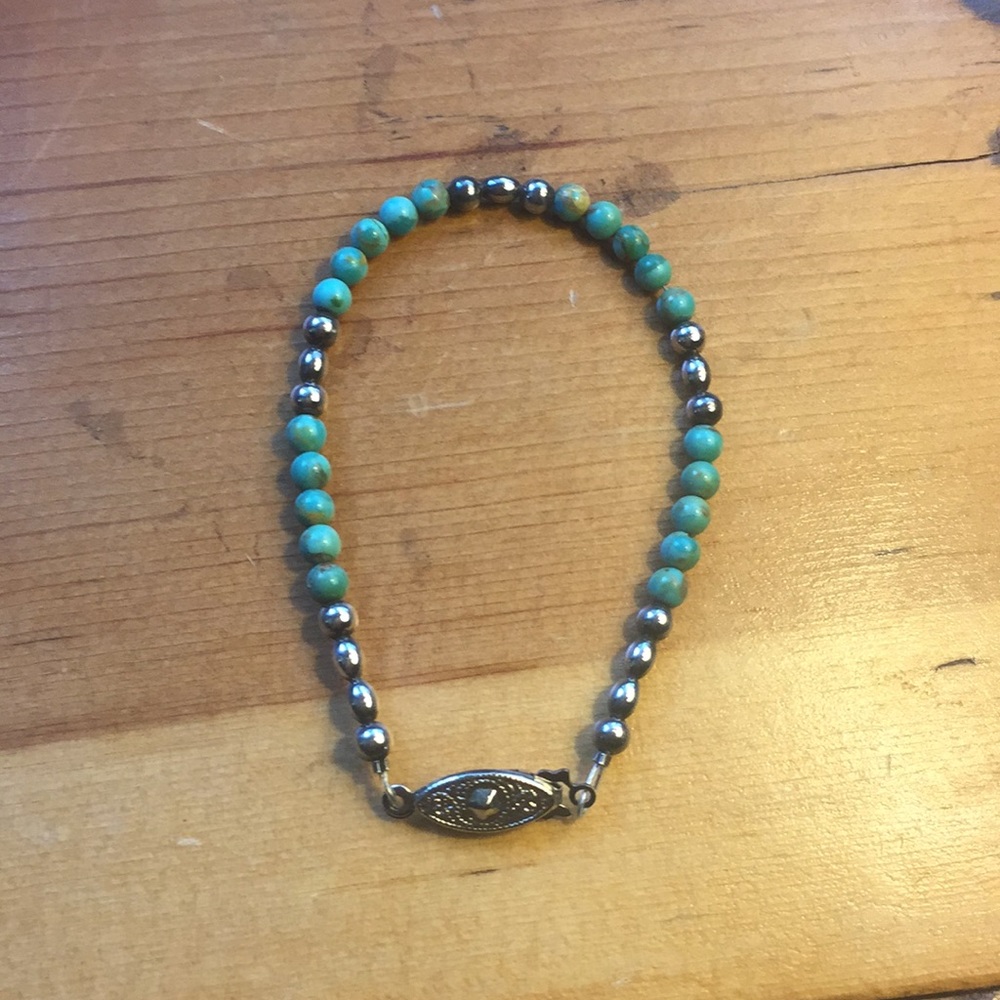 Turquoise and silver bracelet